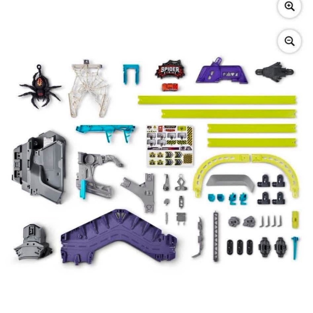 Spider-Themed Construction Toy Set - Purple, Gray, Yellow